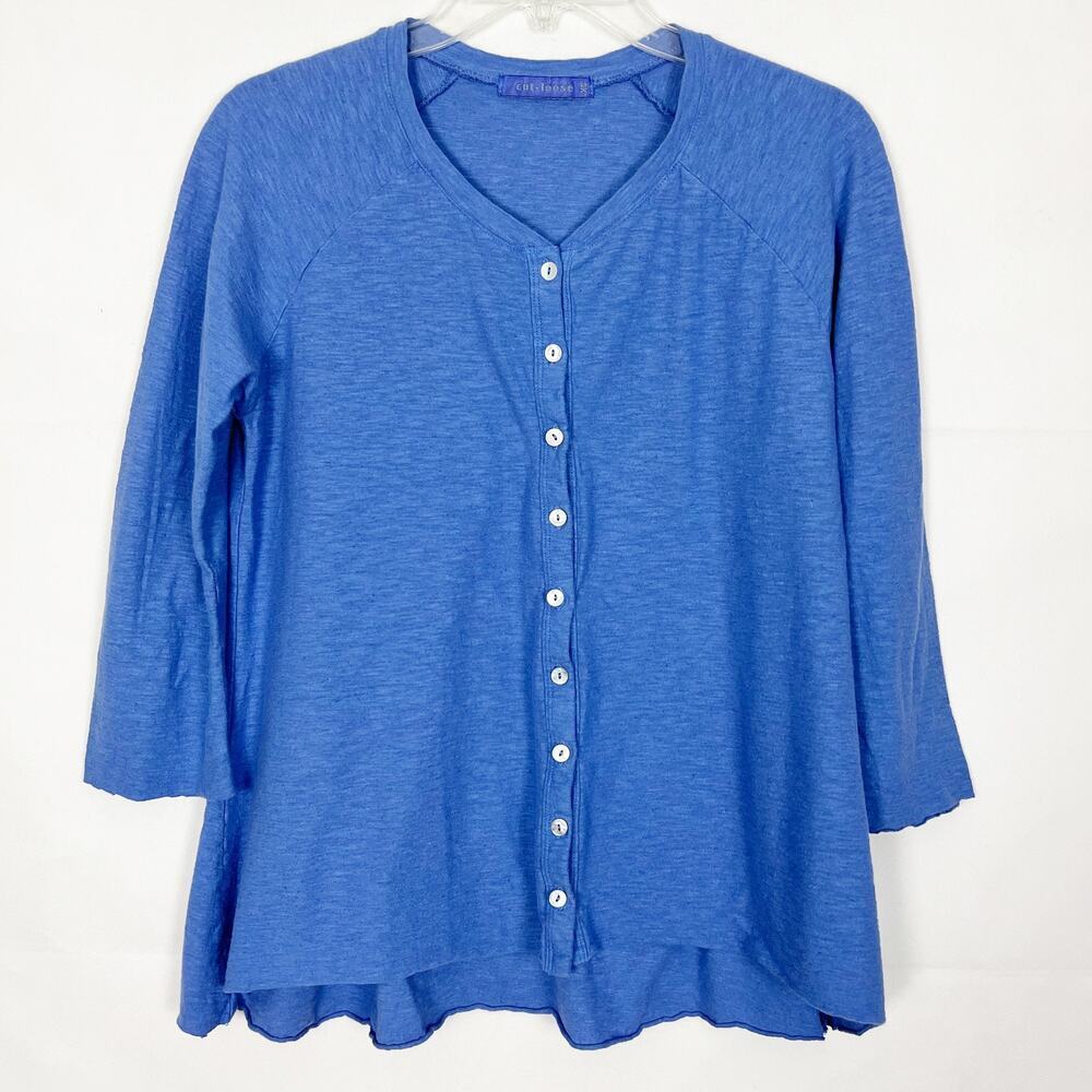 Vintage Cut Loose Top Womens XS Linen Cotton Oversize Beachy Lagenlook Old Money